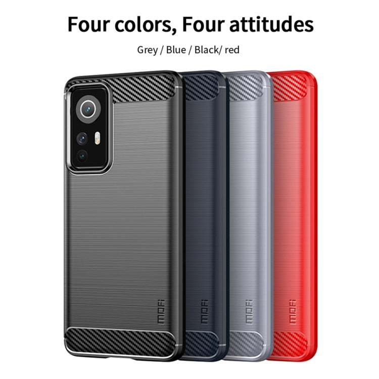 For Xiaomi 12 / 12X MOFI Gentleness Brushed Carbon Fiber Soft TPU Case(Blue) - Xiaomi Cases by MOFI | Online Shopping South Africa | PMC TechLife | Buy Now Pay Later Mobicred