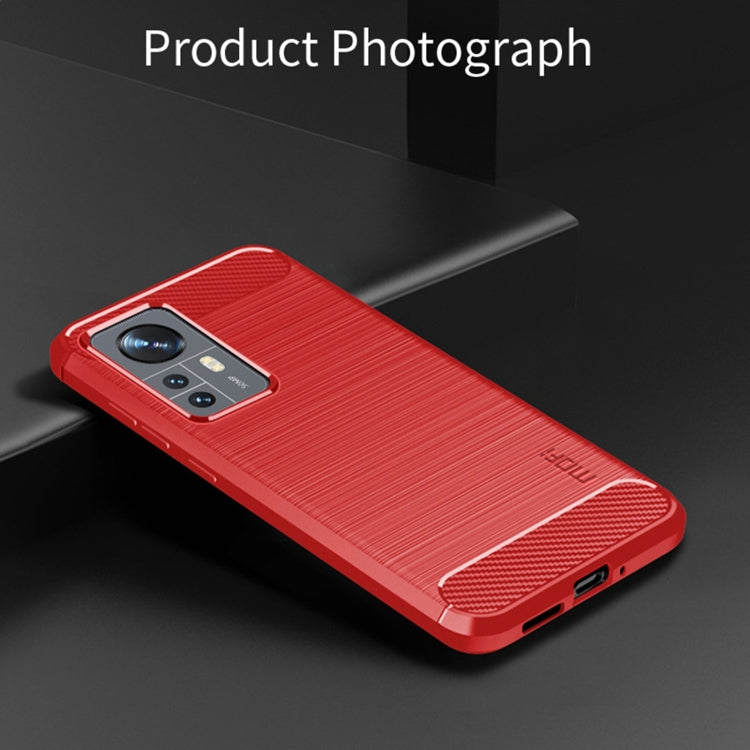 For Xiaomi 12 Pro MOFI Gentleness Brushed Carbon Fiber Soft TPU Case(Red) - Xiaomi Cases by MOFI | Online Shopping South Africa | PMC Jewellery | Buy Now Pay Later Mobicred