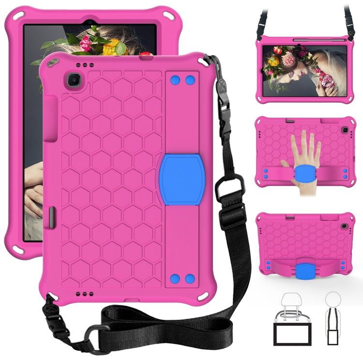 For Lenovo X306 / X606 / K10 Honeycomb EVA + PC Shockproof Tablet Case with Strap(Rose Red+Blue) - Lenovo by PMC TechLife | Online Shopping South Africa | PMC TechLife | Buy Now Pay Later Mobicred