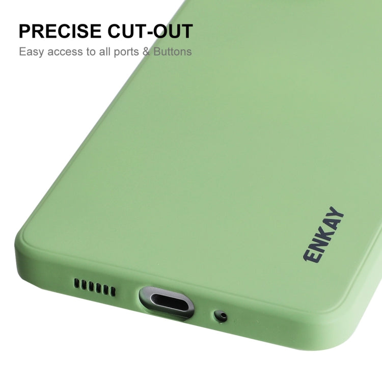 For Samsung Galaxy A73 5G ENKAY Liquid Silicone Soft Shockproof Phone Case(Light Green) - Galaxy Phone Cases by ENKAY | Online Shopping South Africa | PMC Jewellery