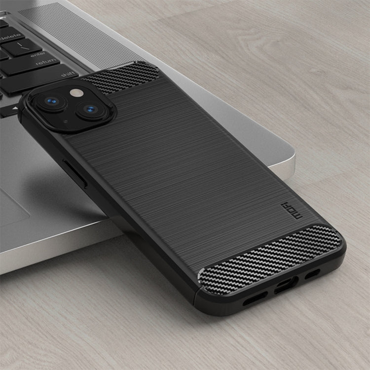 For iPhone 14 MOFI Gentleness Brushed Texture Carbon Fiber TPU Phone Case (Black) - iPhone 14 Cases by MOFI | Online Shopping South Africa | PMC TechLife | Buy Now Pay Later Mobicred