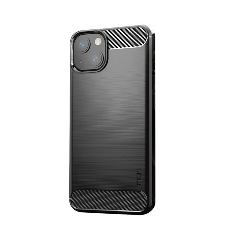 For iPhone 14 MOFI Gentleness Brushed Texture Carbon Fiber TPU Phone Case (Black) - iPhone 14 Cases by MOFI | Online Shopping South Africa | PMC TechLife | Buy Now Pay Later Mobicred