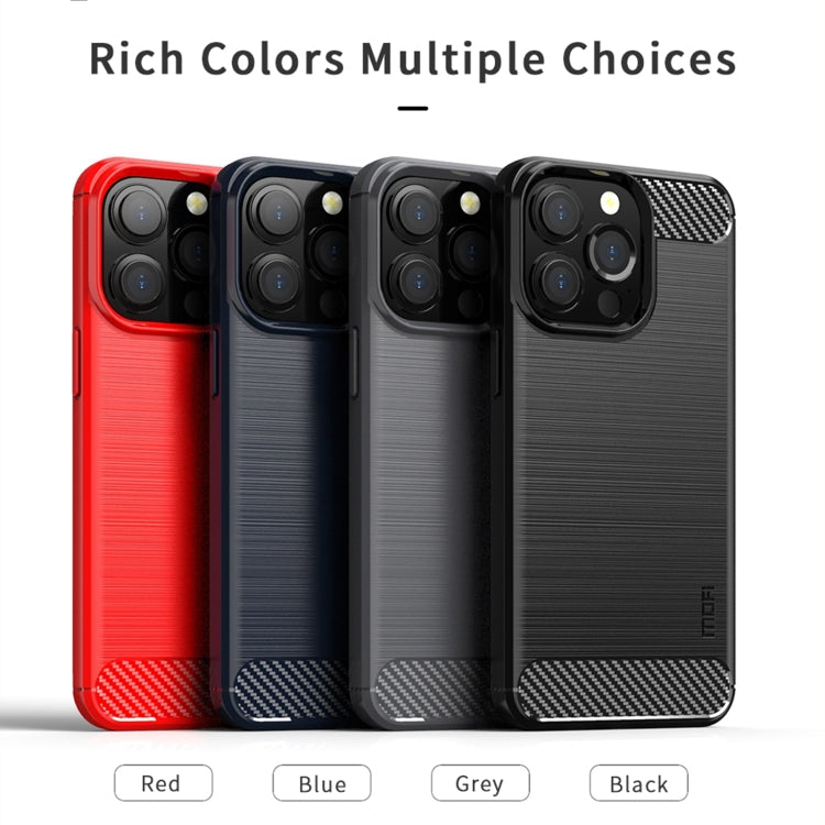 For iPhone 14 Pro Max MOFI Gentleness Brushed Texture Carbon Fiber TPU Phone Case (Gray) - iPhone 14 Pro Max Cases by MOFI | Online Shopping South Africa | PMC TechLife