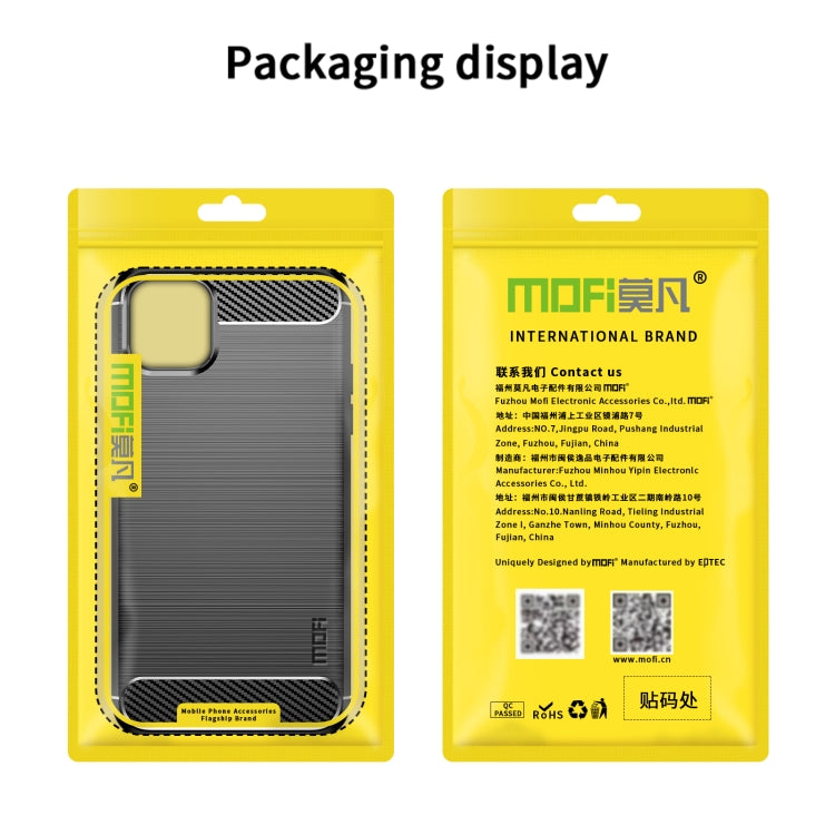 For iPhone 14 Pro Max MOFI Gentleness Brushed Texture Carbon Fiber TPU Phone Case (Gray) - iPhone 14 Pro Max Cases by MOFI | Online Shopping South Africa | PMC TechLife