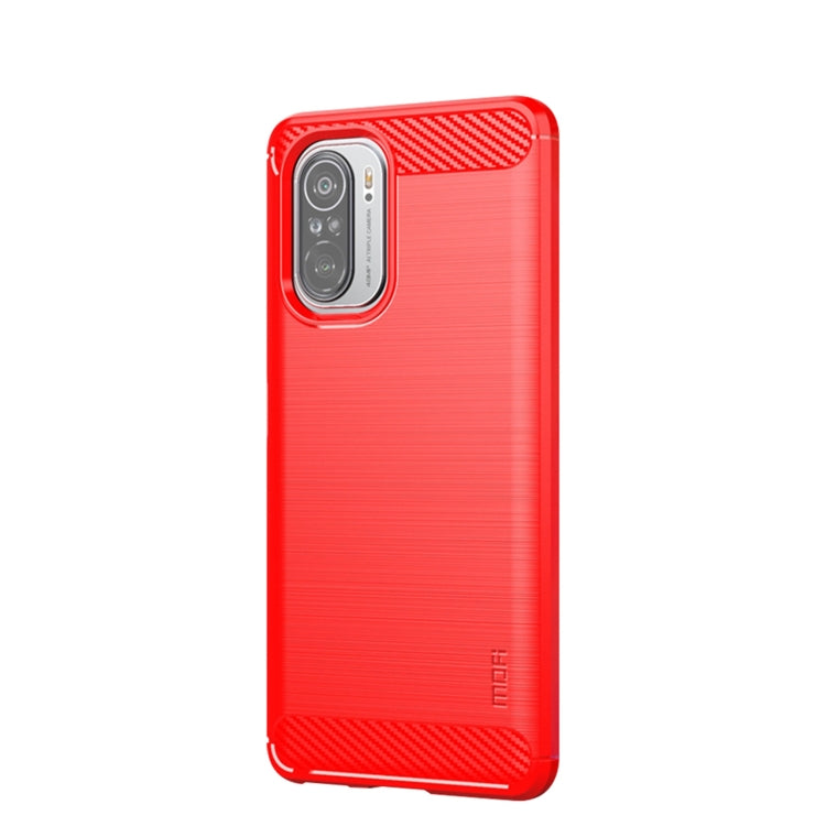 For Xiaomi Redmi Note 11T Pro 5G / 11T Pro Plus 5G MOFI Gentleness Series Brushed Texture Carbon Fiber Soft TPU Case(Red) -  by MOFI | Online Shopping South Africa | PMC Jewellery