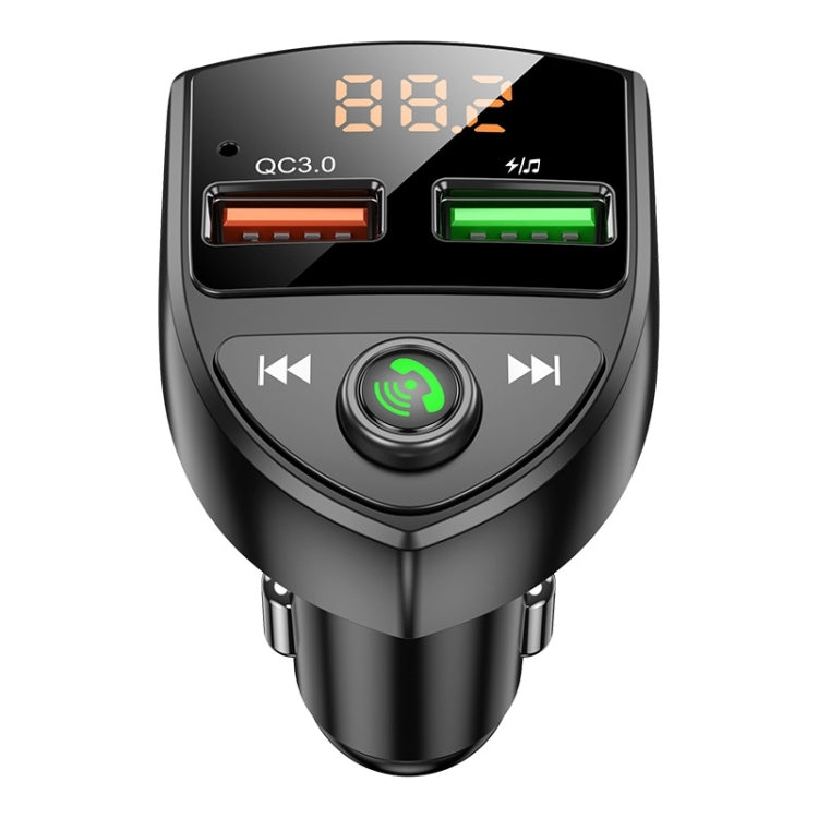 C8 Car  U Disk Bluetooth Player Fm Transmitter  QC3.0 Dual USB Ports Fast Charging - Bluetooth Car Kits by PMC TechLife | Online Shopping South Africa | PMC TechLife | Buy Now Pay Later Mobicred