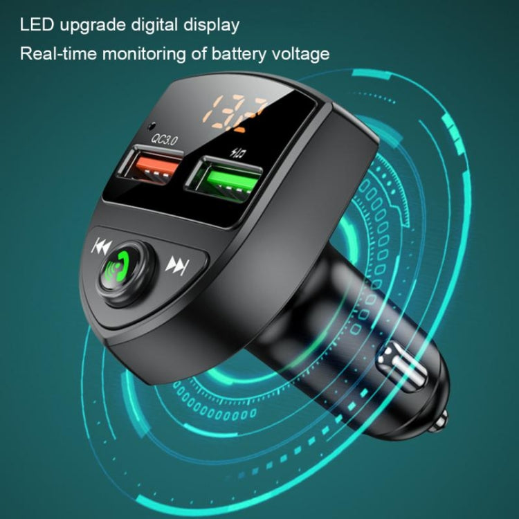 C8 Car  U Disk Bluetooth Player Fm Transmitter  QC3.0 Dual USB Ports Fast Charging - Bluetooth Car Kits by PMC TechLife | Online Shopping South Africa | PMC TechLife | Buy Now Pay Later Mobicred