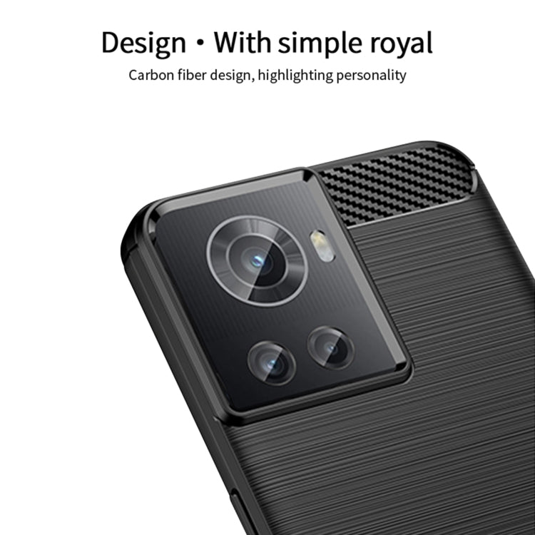 For OnePlus Ace / 10R 5G MOFI Gentleness Series Brushed Texture Carbon Fiber Soft TPU Case(Red) - OnePlus Cases by MOFI | Online Shopping South Africa | PMC TechLife