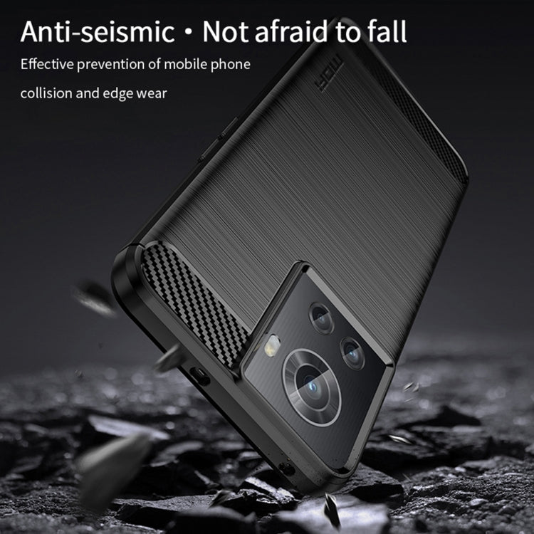 For OnePlus Ace / 10R 5G MOFI Gentleness Series Brushed Texture Carbon Fiber Soft TPU Case(Red) - OnePlus Cases by MOFI | Online Shopping South Africa | PMC TechLife