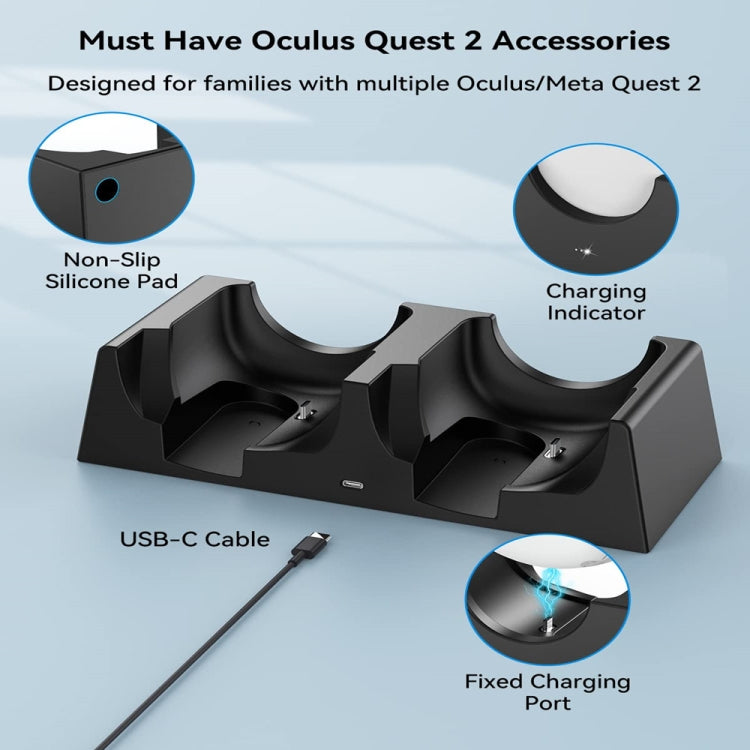 For Oculus Quest 2 VR Charging Stand VR Accessories Host Storage Bracket Double Charging Stand - VR Accessories by PMC Jewellery | Online Shopping South Africa | PMC Jewellery | Buy Now Pay Later Mobicred