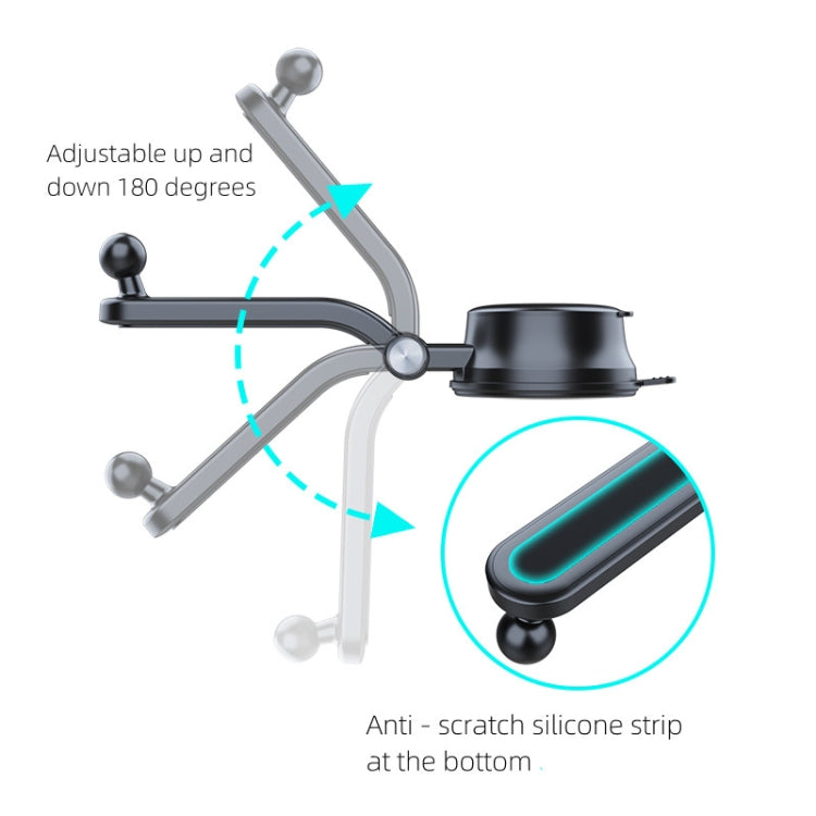 A190+X157 Car Phone Holder Dashboard Sucker Mount Stand  Retractable Clamp Arm - Universal Car Holders by PMC Jewellery | Online Shopping South Africa | PMC Jewellery | Buy Now Pay Later Mobicred