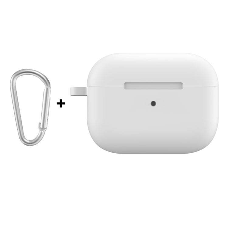 For Apple AirPods Pro 2 2022 ENKAY Thickened Silicone Protective Case with Keychain(White) - For AirPods Pro 2 by ENKAY | Online Shopping South Africa | PMC Jewellery