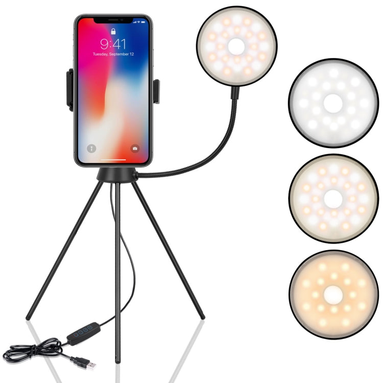 NS-08 LED Dimmable Ring Lamp with Phone Tripod Stand Holder - Ring Light by PMC Jewellery | Online Shopping South Africa | PMC Jewellery | Buy Now Pay Later Mobicred