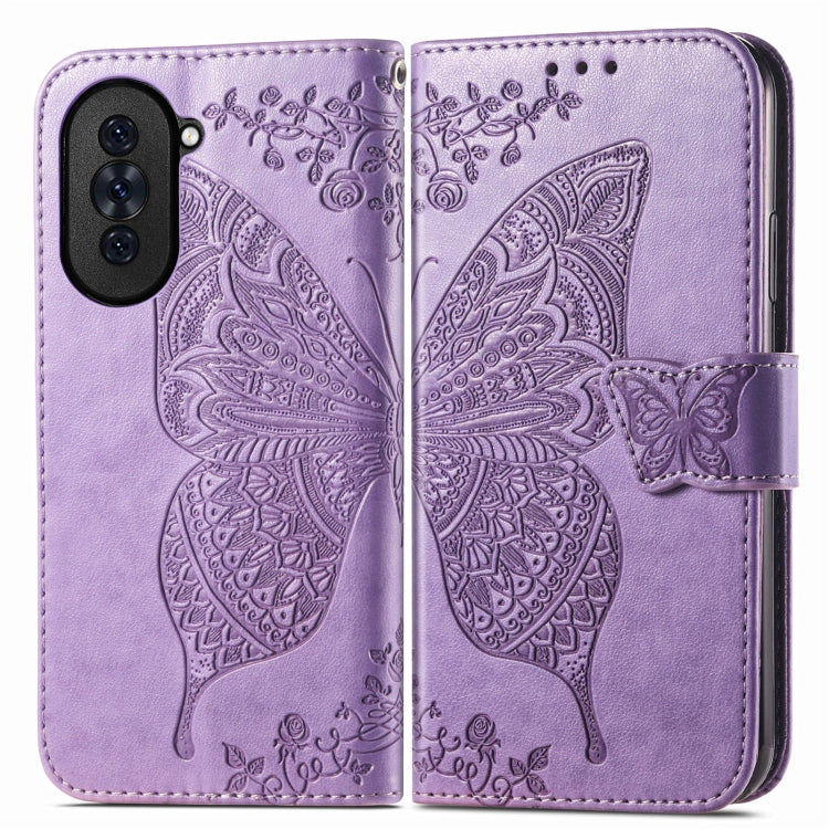 For Huawei Nova 10 Pro Butterfly Love Flower Embossed Leather Phone Case(Lavender) - Huawei Cases by PMC Jewellery | Online Shopping South Africa | PMC Jewellery