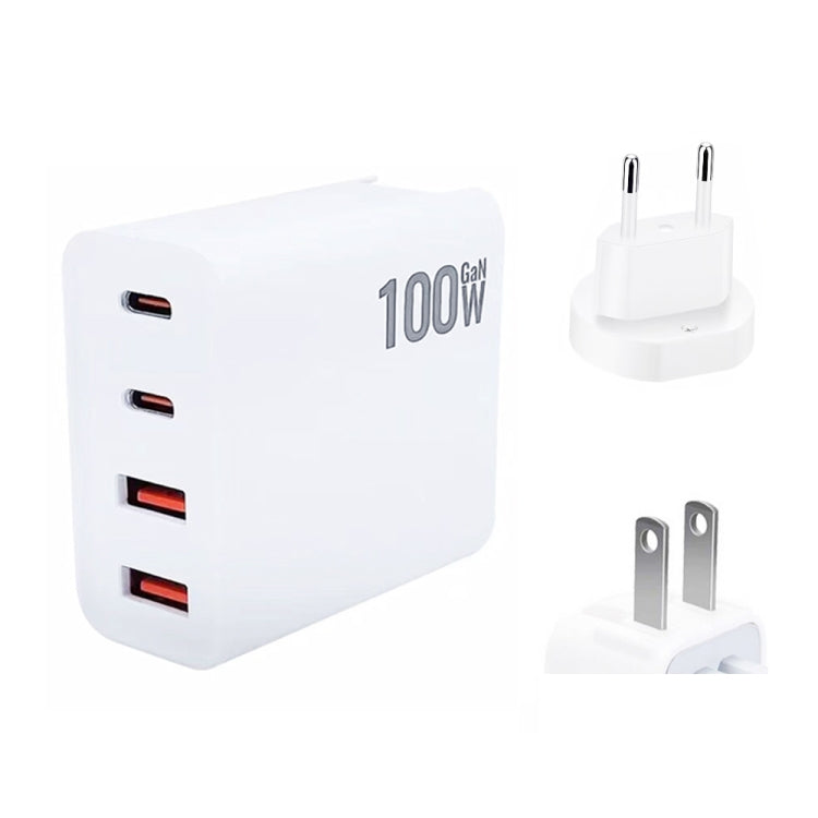GaN 100W Dual USB+Dual USB-C/Type-C Multi Port Charger with  1.8m Type-C to MagSafe 1 / L Header Data Cable US / EU Plug - Cable & Adapter by PMC Jewellery | Online Shopping South Africa | PMC Jewellery | Buy Now Pay Later Mobicred