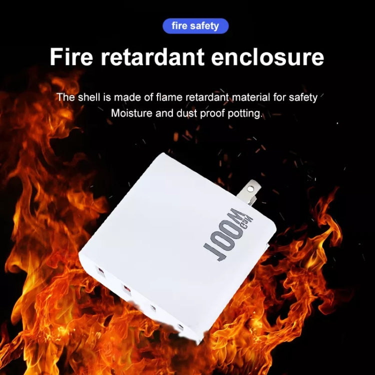 GaN 100W Dual USB+Dual USB-C/Type-C Multi Port Charger with  1.8m Type-C to MagSafe 1 / L Header Data Cable US / AU Plug - Cable & Adapter by PMC Jewellery | Online Shopping South Africa | PMC Jewellery | Buy Now Pay Later Mobicred
