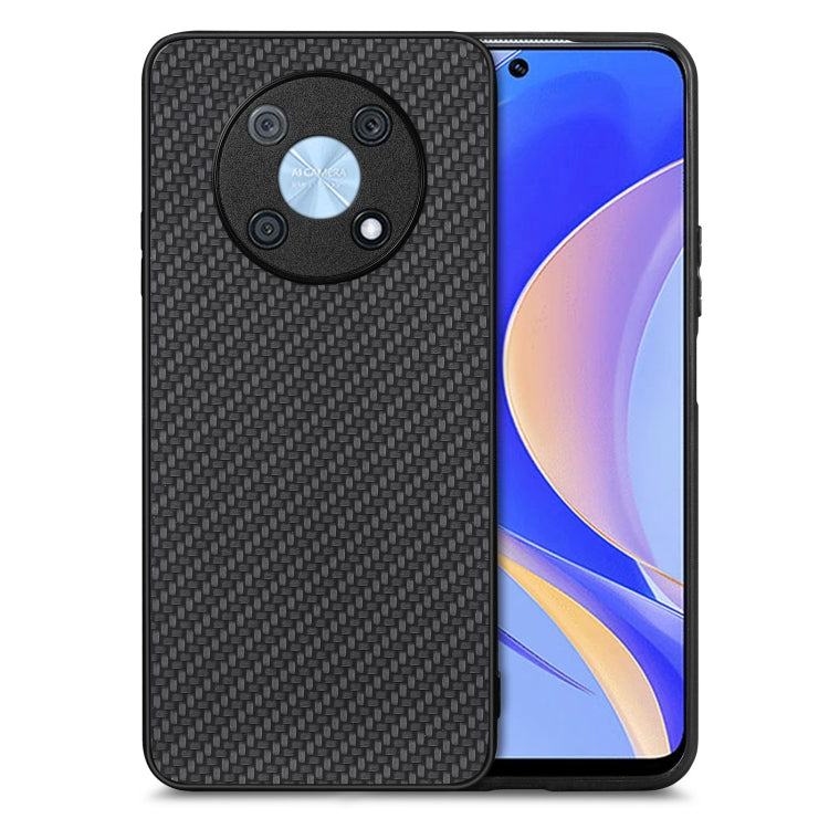 For Huawei Nova Y90 Carbon Fiber Texture Leather Back Cover Phone Case(Black) - Huawei Cases by PMC Jewellery | Online Shopping South Africa | PMC Jewellery