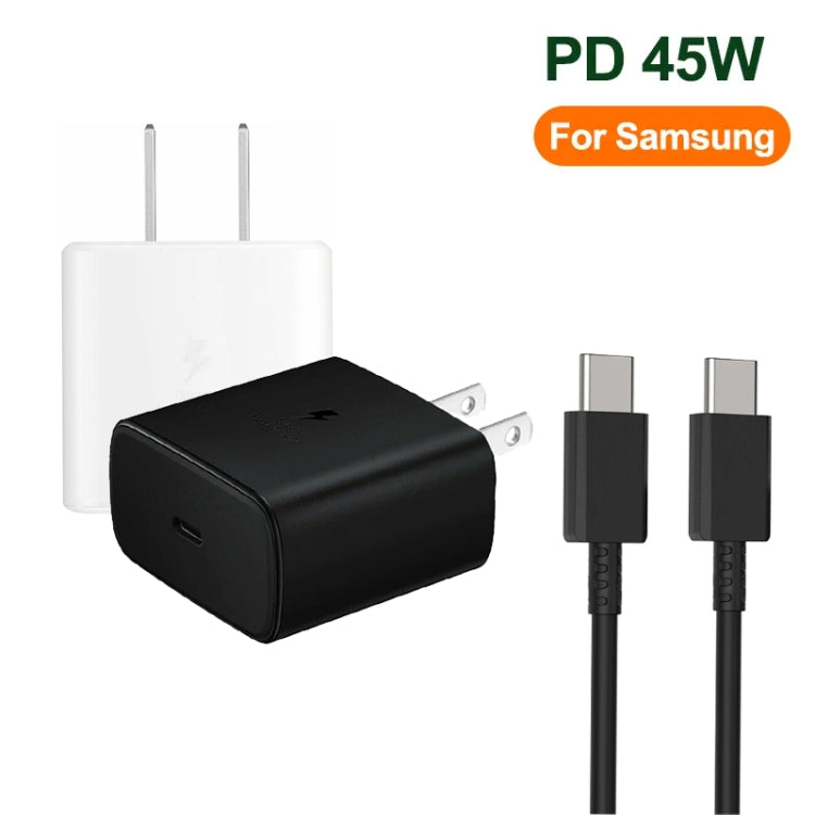 M135 45W USB-C / Type-C Port Fast Charger with 5A Type-C to Type-C Cable, US Plug(White) - USB Charger by PMC TechLife | Online Shopping South Africa | PMC TechLife | Buy Now Pay Later Mobicred