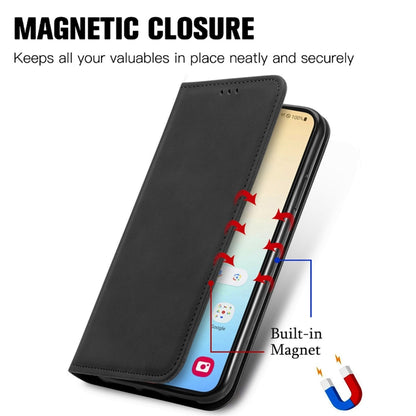 For Samsung Galaxy S25+ 5G Retro Skin Feel Magnetic Leather Phone Case(Black) - Galaxy S25+ 5G Cases by PMC Jewellery | Online Shopping South Africa | PMC Jewellery | Buy Now Pay Later Mobicred