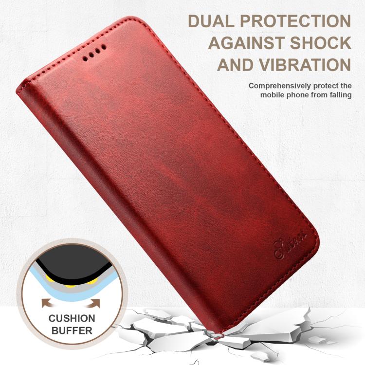 For Samsung Galaxy S25+ 5G Suteni Calf Texture Horizontal Flip Leather Phone Case(Red) - Galaxy S25+ 5G Cases by Suteni | Online Shopping South Africa | PMC Jewellery | Buy Now Pay Later Mobicred