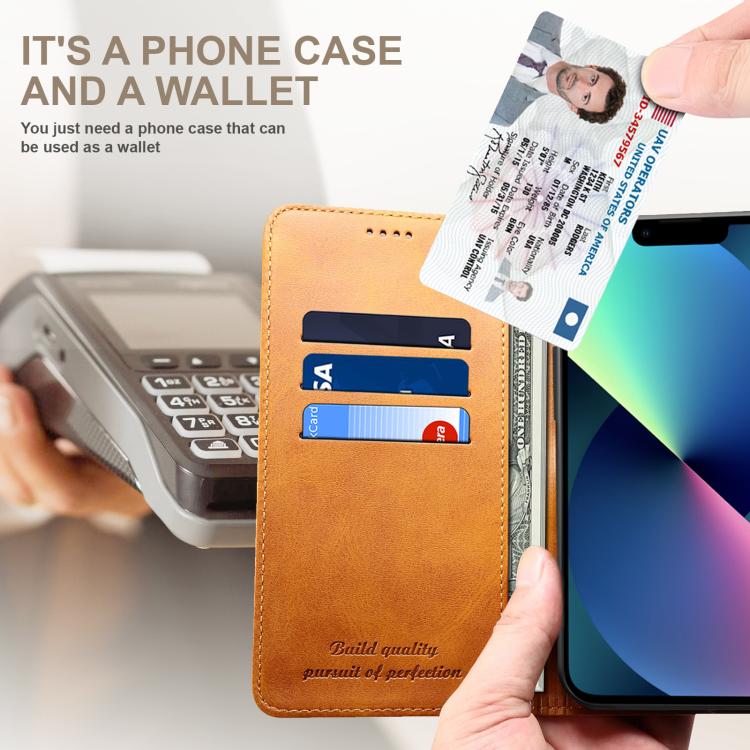 For Samsung Galaxy S25 5G Suteni Calf Texture Horizontal Flip Leather Phone Case(Khaki) - Galaxy S25 5G Cases by Suteni | Online Shopping South Africa | PMC TechLife | Buy Now Pay Later Mobicred