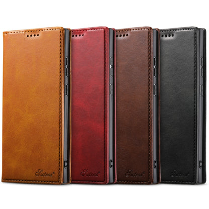 For Samsung Galaxy S24+ 5G Suteni Calf Texture Horizontal Flip Leather Phone Case(Brown) - Galaxy S24+ 5G Cases by Suteni | Online Shopping South Africa | PMC Jewellery | Buy Now Pay Later Mobicred