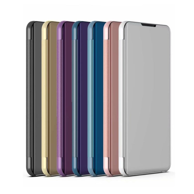 For Honor Magic 5 Lite Plated Mirror Horizontal Flip Leather Case with Holder(Black) - Honor Cases by PMC TechLife | Online Shopping South Africa | PMC TechLife | Buy Now Pay Later Mobicred