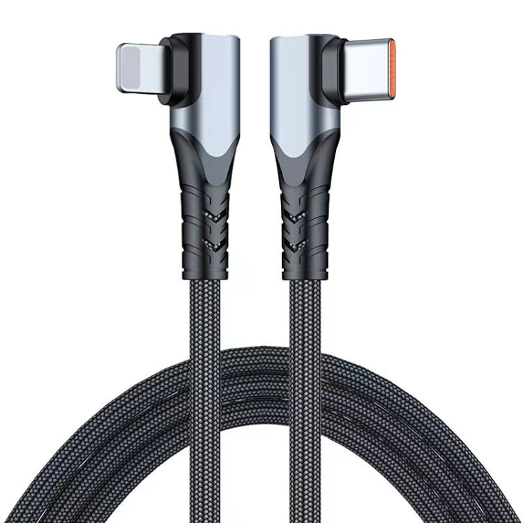 ENKAY Hat-Prince PD 20W Type-C to 8 Pin Dual Elbow Fast Charging Data Cable, Length:1m(Silver) - free shipping - PMC Jewellery - Order now!