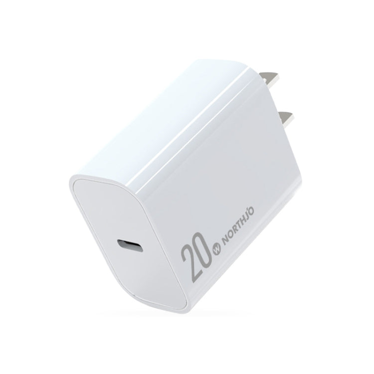 NORTHJO NOPD2001 PD 20W USB-C / Type-C Single Port Fast Charger, Plug Type:US Plug(White) - USB Charger by NORTHJO | Online Shopping South Africa | PMC Jewellery | Buy Now Pay Later Mobicred