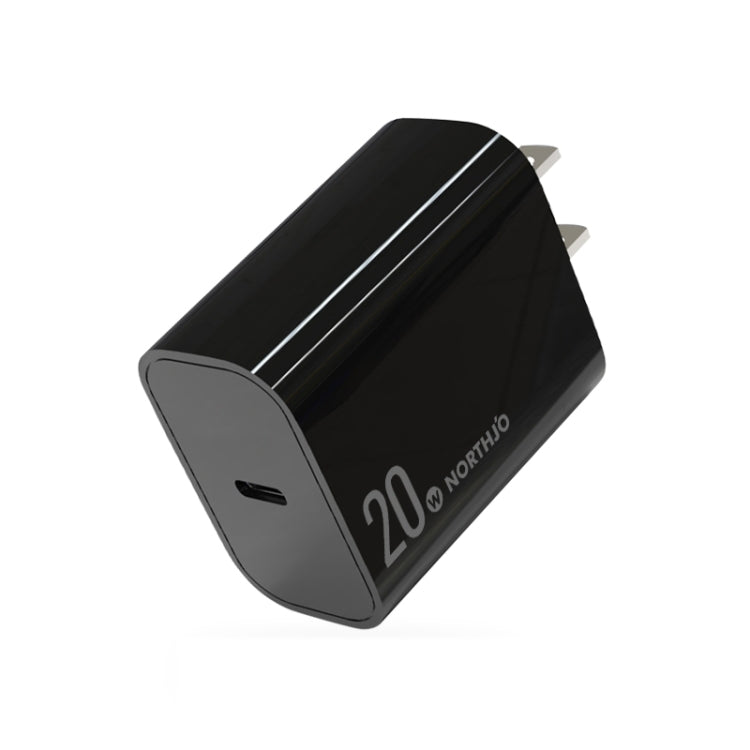 NORTHJO NOPD2001 PD 20W USB-C / Type-C Single Port Fast Charger, Plug Type:US Plug(Black) - free shipping - PMC Jewellery - Order now!