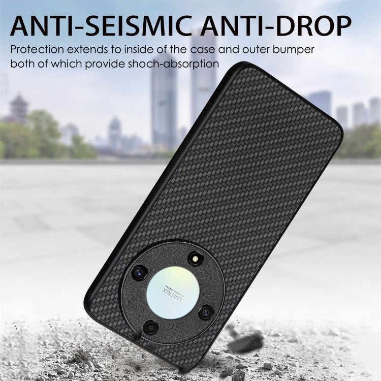 For Honor X9A Carbon Fiber Texture Leather Back Cover Phone Case(Black) - Honor Cases by PMC TechLife | Online Shopping South Africa | PMC TechLife