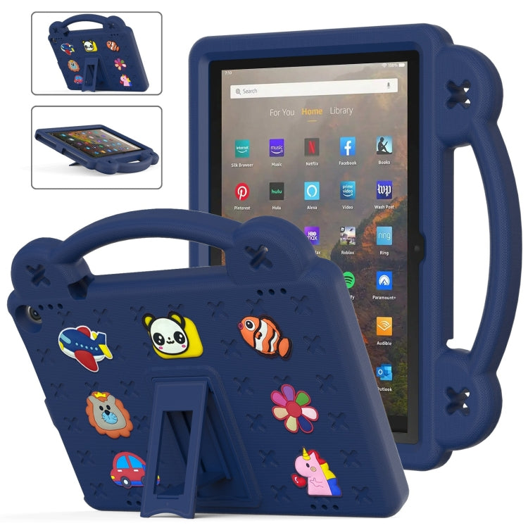For Amazon Fire HD 10 2021 Handle Kickstand Children EVA Shockproof PC Tablet Case(Navy Blue) - Amazon by PMC TechLife | Online Shopping South Africa | PMC TechLife | Buy Now Pay Later Mobicred