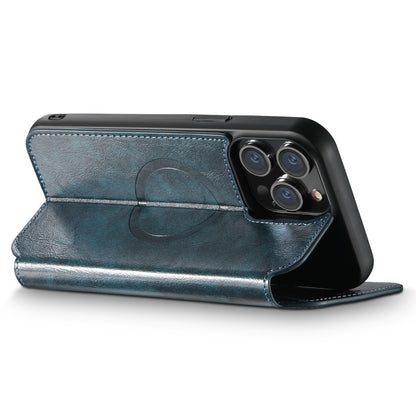 For iPhone 12 Pro Max Suteni J05 Leather Magnetic Magsafe Phone Case(Blue) - iPhone 12 Pro Max Cases by Suteni | Online Shopping South Africa | PMC Jewellery | Buy Now Pay Later Mobicred