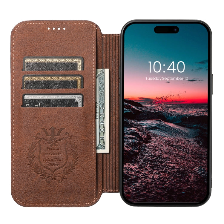 For iPhone 13 Pro Suteni J06 Retro Matte Litchi Texture Leather Magnetic Magsafe Phone Case(Brown) - iPhone 13 Pro Cases by Suteni | Online Shopping South Africa | PMC Jewellery | Buy Now Pay Later Mobicred