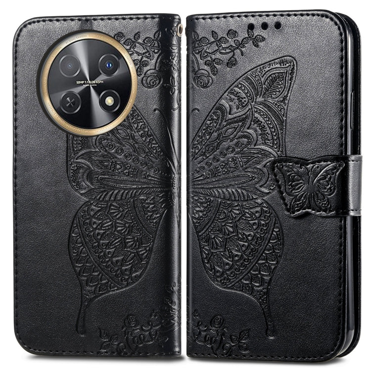 For Huawei Nova Y91 Butterfly Love Flower Embossed Leather Phone Case(Black) - Huawei Cases by PMC TechLife | Online Shopping South Africa | PMC TechLife