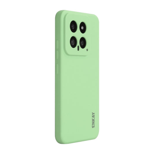 For Xiaomi 14 ENKAY Hat-Prince Liquid Silicone Shockproof Soft Phone Case(Light Green) - 14 Cases by ENKAY | Online Shopping South Africa | PMC Jewellery | Buy Now Pay Later Mobicred