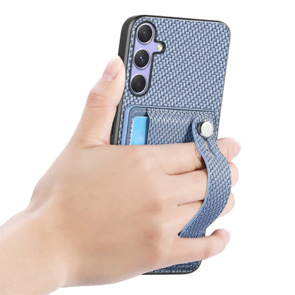 For Samsung Galaxy S25 5G Wristband Kickstand Wallet Back Phone Case with Tool Knife(Blue) - Galaxy S25 5G Cases by PMC Jewellery | Online Shopping South Africa | PMC Jewellery | Buy Now Pay Later Mobicred