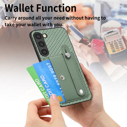 For Samsung Galaxy S25 5G Wristband Kickstand Wallet Back Phone Case with Tool Knife(Green) - Galaxy S25 5G Cases by PMC Jewellery | Online Shopping South Africa | PMC Jewellery | Buy Now Pay Later Mobicred