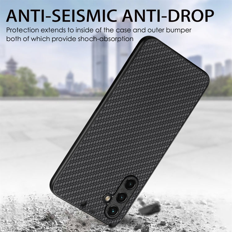 For Samsung Galaxy S25 Ultra 5G Carbon Fiber Texture Leather Back Cover Phone Case(Khaki) - Galaxy S25 Ultra 5G Cases by PMC Jewellery | Online Shopping South Africa | PMC Jewellery | Buy Now Pay Later Mobicred