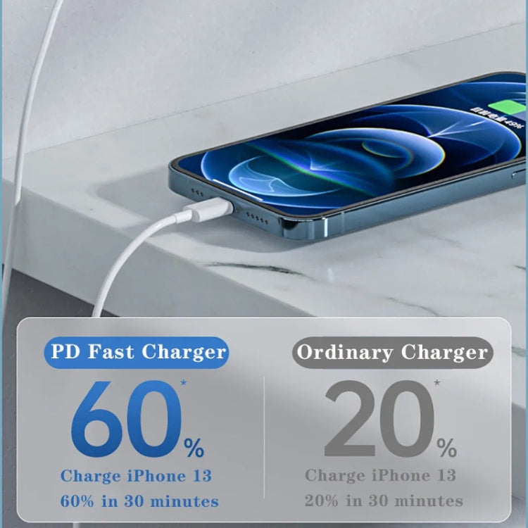 35W PD3.0 USB-C / Type-C Dual Port Charger with 2m Type-C to 8 Pin Data Cable, EU Plug - USB Charger by PMC Jewellery | Online Shopping South Africa | PMC Jewellery | Buy Now Pay Later Mobicred