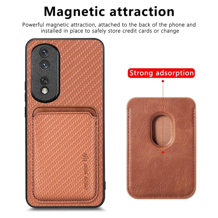 For Honor 80 Pro Carbon Fiber Leather Card Magsafe Phone Case(Brown) - free shipping - PMC TechLife - Order now!