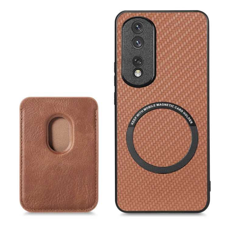 For Honor 80 Pro Carbon Fiber Leather Card Magsafe Phone Case(Brown) - free shipping - PMC TechLife - Order now!