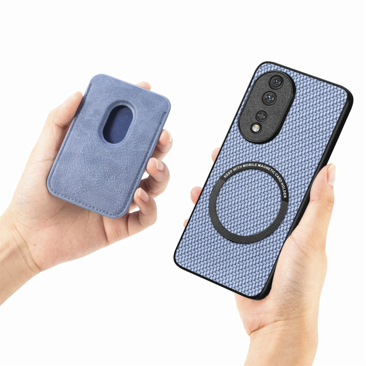 For Honor 80 Pro Carbon Fiber Leather Card Magsafe Phone Case(Blue) - free shipping - PMC TechLife - Order now!