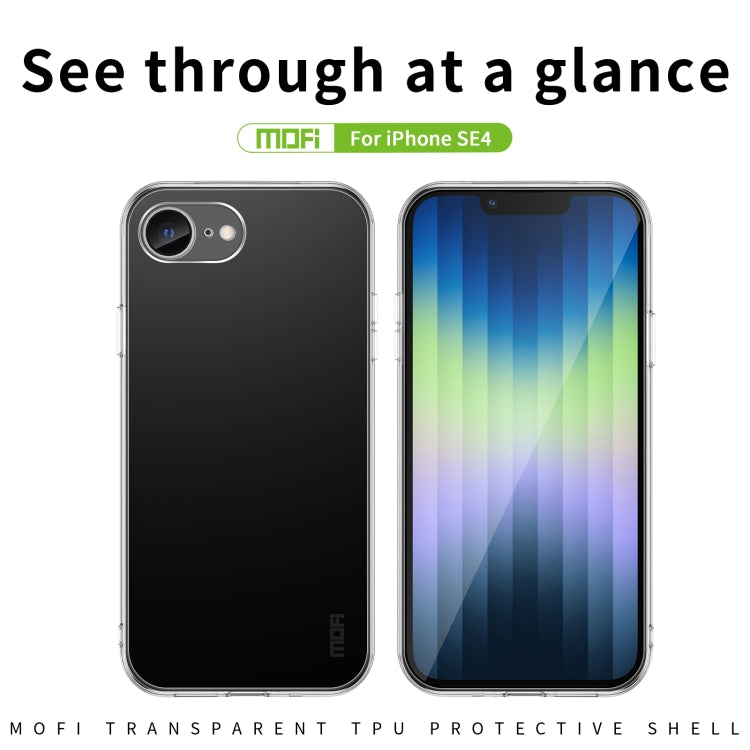 For iPhone 16e MOFI Ming Series Ultra-thin TPU Phone Case(Transparent) - iPhone 16e Cases by MOFI | Online Shopping South Africa | PMC TechLife | Buy Now Pay Later Mobicred