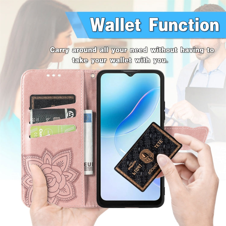 For Blackview A53 Butterfly Love Flower Embossed Leather Phone Case(Gray) - More Brand by PMC TechLife | Online Shopping South Africa | PMC TechLife | Buy Now Pay Later Mobicred