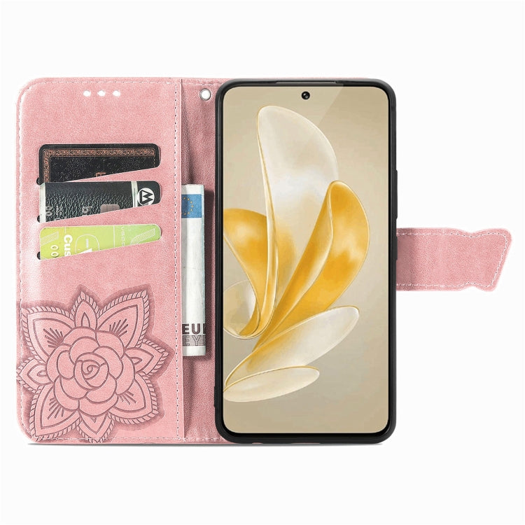 For vivo X100 Pro Butterfly Love Flower Embossed Leather Phone Case(Rose Gold) - X100 Pro Cases by imak | Online Shopping South Africa | PMC Jewellery | Buy Now Pay Later Mobicred