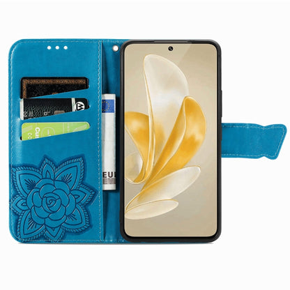 For vivo X100 Pro Butterfly Love Flower Embossed Leather Phone Case(Blue) - X100 Pro Cases by imak | Online Shopping South Africa | PMC Jewellery | Buy Now Pay Later Mobicred