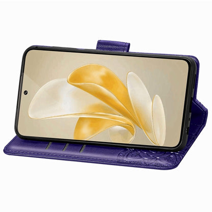 For vivo X100 Pro Butterfly Love Flower Embossed Leather Phone Case(Purple) - X100 Pro Cases by imak | Online Shopping South Africa | PMC Jewellery | Buy Now Pay Later Mobicred