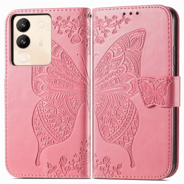 For vivo X100 Butterfly Love Flower Embossed Leather Phone Case(Pink) - X100 Cases by imak | Online Shopping South Africa | PMC Jewellery | Buy Now Pay Later Mobicred