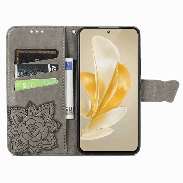For vivo X100 Butterfly Love Flower Embossed Leather Phone Case(Gray) - vivo Cases by imak | Online Shopping South Africa | PMC Jewellery | Buy Now Pay Later Mobicred